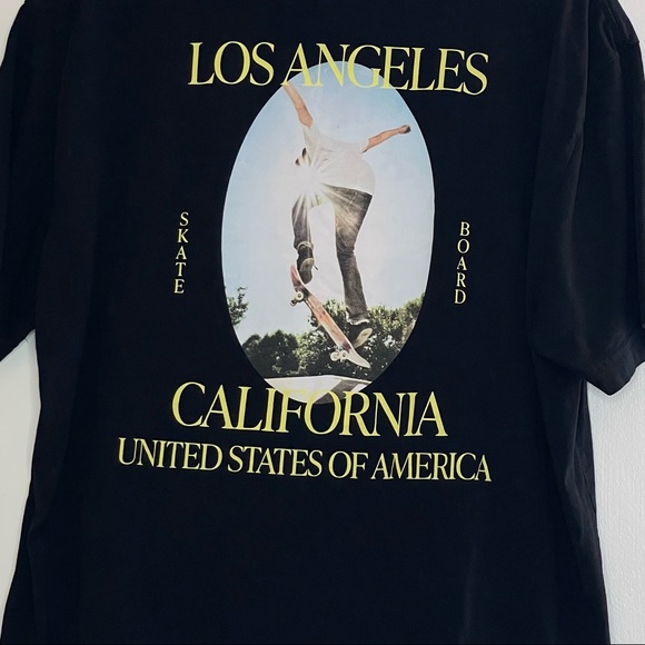 LOS ANGELES CALIFORNIA BLACK SHIRT SKATER EDGY EBOY STYLE - Picture 4 of 5